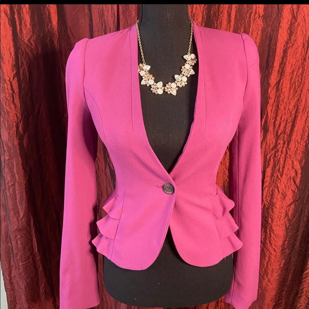 Fuchsia pink dressy blazer
